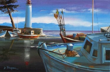 Peinture intitulée "Le phare de Saint M…" par Dominique Pineau, Œuvre d'art originale