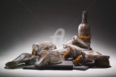 Sculpture intitulée "L'art sophistiqué d…" par Dominique Plastre, Œuvre d'art originale, Techniques mixtes