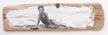 Peinture intitulée "môman à la plage" par Dominique Richard, Œuvre d'art originale, Acrylique