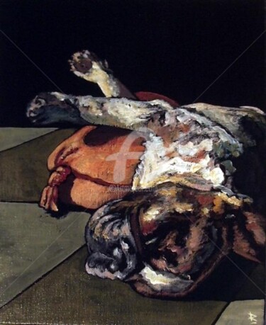 Peinture intitulée "bulldog 01" par Dominique Richard, Œuvre d'art originale