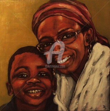 Peinture intitulée "mère & fils" par Dominique Richard, Œuvre d'art originale