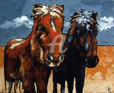 Peinture intitulée "poney02" par Dominique Richard, Œuvre d'art originale