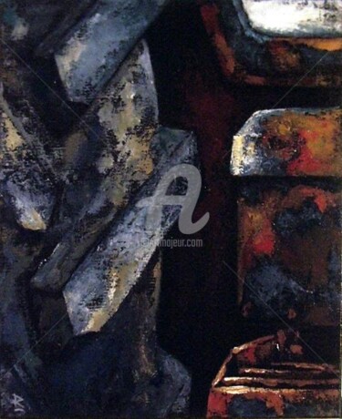 Malerei mit dem Titel "pneu 27x22" von Dominique Richard, Original-Kunstwerk, Acryl
