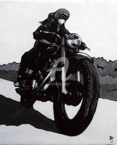 Painting titled "Royal Enfield 04" by Dominique Richard, Original Artwork, Acrylic