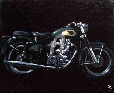 Painting titled "Royal Enfield 09" by Dominique Richard, Original Artwork, Acrylic
