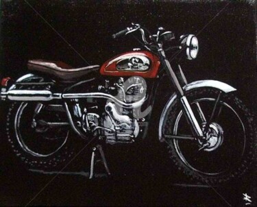 Painting titled "Royal Enfield 10" by Dominique Richard, Original Artwork, Acrylic