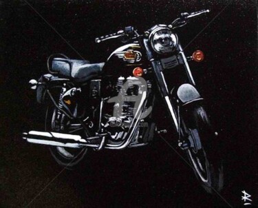 Painting titled "Royal Enfield 12" by Dominique Richard, Original Artwork, Acrylic