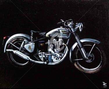 Painting titled "Royal Enfield 13" by Dominique Richard, Original Artwork, Acrylic
