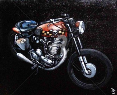 Painting titled "Royal Enfield 14" by Dominique Richard, Original Artwork, Acrylic