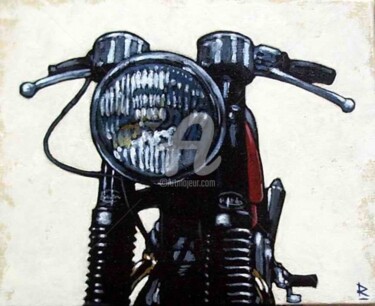Painting titled "Norton Fastback" by Dominique Richard, Original Artwork, Acrylic