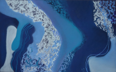 Malarstwo zatytułowany „Bleu” autorstwa Dominique Righi, Oryginalna praca, Pastel