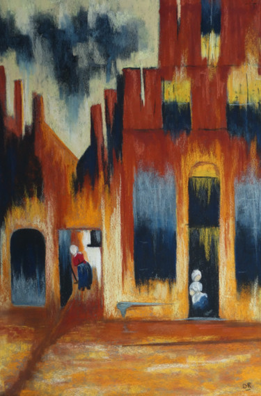 Pittura intitolato "La ruelle" da Dominique Righi, Opera d'arte originale