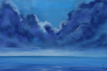 Peinture intitulée "La mer et le ciel" par Dominique Righi, Œuvre d'art originale, Pastel