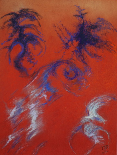 Peinture intitulée "Rouge 1" par Dominique Righi, Œuvre d'art originale, Pastel