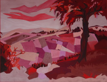 Peinture intitulée "Vignobles de La Mad…" par Dominique Righi, Œuvre d'art originale, Pastel