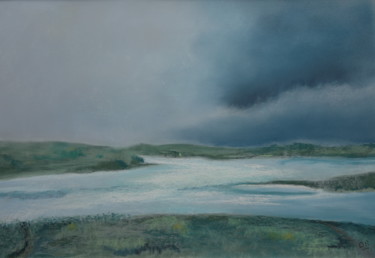 Painting titled "Uig Beach. 1" by Dominique Righi, Original Artwork, Pastel