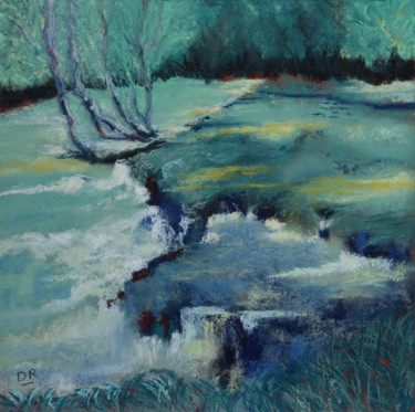 Peinture intitulée "Le Clain. 1" par Dominique Righi, Œuvre d'art originale, Pastel