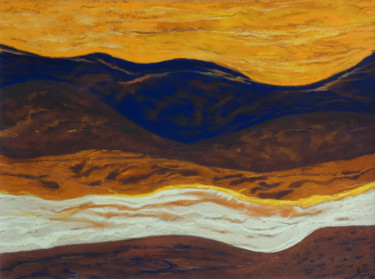 Painting titled "Crépuscule" by Dominique Righi, Original Artwork, Pastel