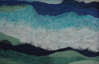 Peinture intitulée "Ondes glacées" par Dominique Righi, Œuvre d'art originale, Pastel
