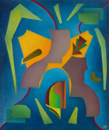 Painting titled "Abstraction XVI" by Dominique Rousseau, Original Artwork, Oil