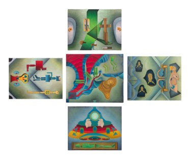 Le Thomisme Peinture intitulée "Le Thomisme" par Dominique Rousseau, Œuvre d'art originale, Huile
