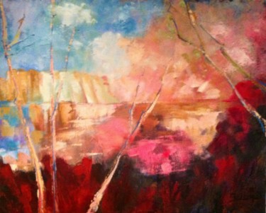 Painting titled "printemps-japonnais…" by Dominique Salenc, Original Artwork