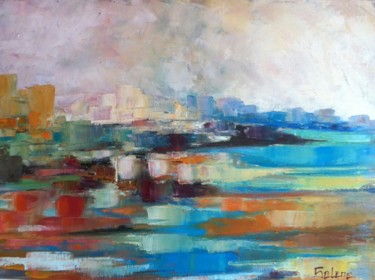 Peinture intitulée "au-bord-du-fleuve-6…" par Dominique Salenc, Œuvre d'art originale