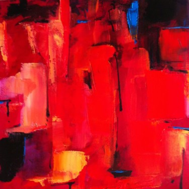 Peinture intitulée "la-ville-rouge-30-3…" par Dominique Salenc, Œuvre d'art originale