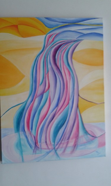 Painting titled "" Cascade " 2012" by Dominique Salmon, Original Artwork, Oil