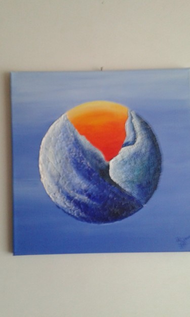 Painting titled "" Planète Bleue " 2…" by Dominique Salmon, Original Artwork, Acrylic