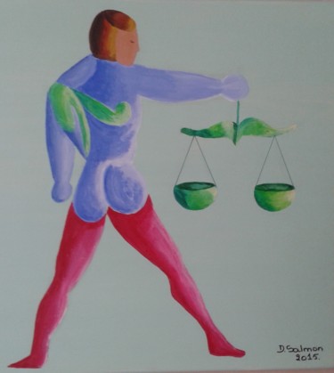 Peinture intitulée "" Balance " 2015" par Dominique Salmon, Œuvre d'art originale, Acrylique