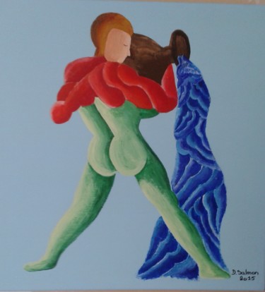Peinture intitulée "" Verseau " 2015" par Dominique Salmon, Œuvre d'art originale, Acrylique