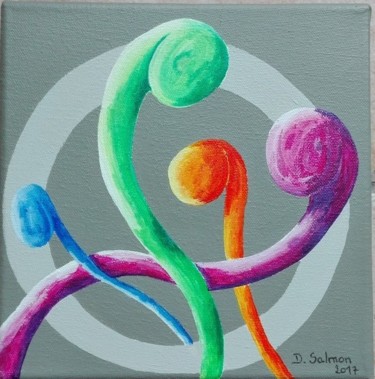 Painting titled "cercle-d-amis.jpg" by Dominique Salmon, Original Artwork, Acrylic