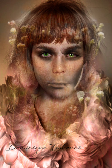 Digitale Kunst mit dem Titel "robe rose" von Dominique Taïbouni, Original-Kunstwerk, Fotomontage