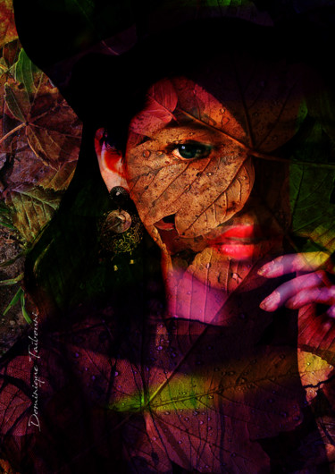 Digital Arts titled "Feuilles" by Dominique Taïbouni, Original Artwork, Photo Montage