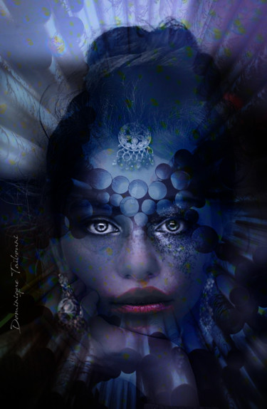 Arts numériques intitulée "Lumière bleue" par Dominique Taïbouni, Œuvre d'art originale, Photo montage