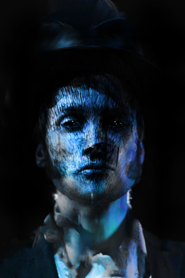 Arts numériques intitulée "L'homme bleu" par Dominique Taïbouni, Œuvre d'art originale, Photo montage