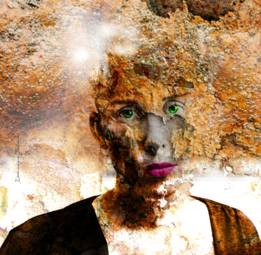 Digital Arts titled "J'aime tes yeux ver…" by Dominique Taïbouni, Original Artwork, Photo Montage