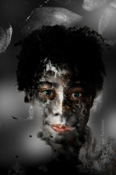 Digitale Kunst getiteld "Betty Black" door Dominique Taïbouni, Origineel Kunstwerk, Foto Montage