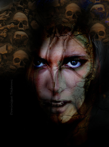 Digitale Kunst mit dem Titel "crânes" von Dominique Taïbouni, Original-Kunstwerk, Fotomontage