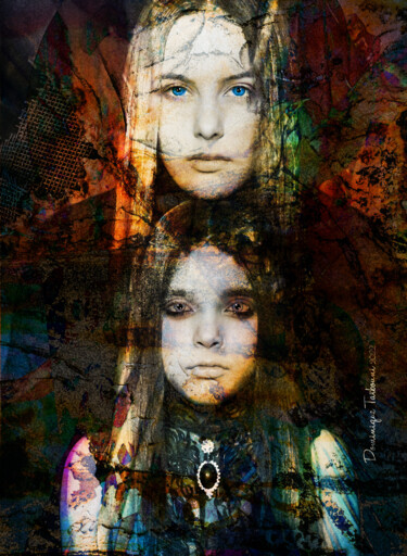 Arte digital titulada "Mère et fille" por Dominique Taïbouni, Obra de arte original, Foto-montaje