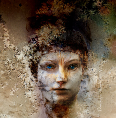 Digitale Kunst mit dem Titel "portrait texturé" von Dominique Taïbouni, Original-Kunstwerk, Fotomontage