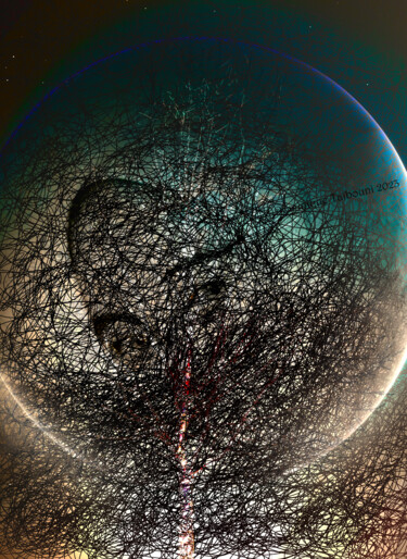 Digital Arts titled "Le globe" by Dominique Taïbouni, Original Artwork, Digital Painting