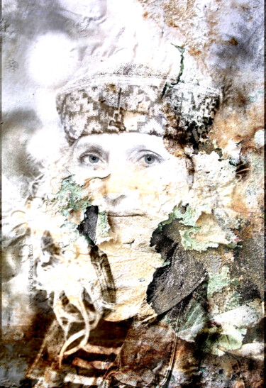 Digital Arts titled "Femme au bonnet" by Dominique Taïbouni, Original Artwork, Digital Collage