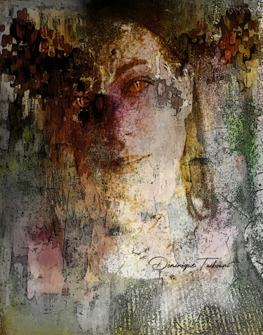 Digital Arts με τίτλο "visage façon peintu…" από Dominique Taïbouni, Αυθεντικά έργα τέχνης, Φωτογραφία Μοντάζ
