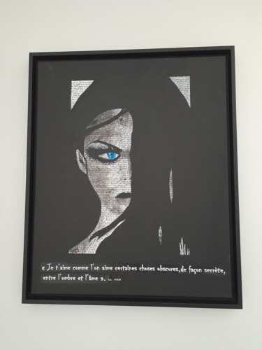 Painting titled "Je t'aime" by Dominique Traves, Original Artwork, Acrylic Mounted on Wood Stretcher frame