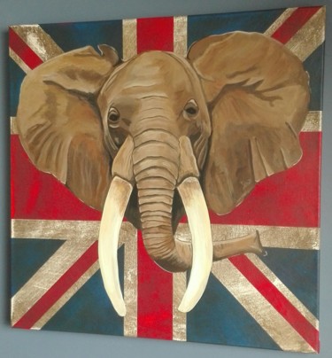 Painting titled "OLIFANT" by Dominique Vanderschaeghe Dominique, Original Artwork, Acrylic