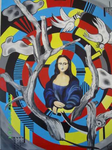 Peinture intitulée "labyrinthe" par Dominique Viguereux, Œuvre d'art originale, Huile