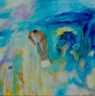 Картина под названием "A marée basse" - Dominique Villain, Подлинное произведение искусства, Акрил Установлен на Деревянная…