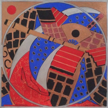 Peinture intitulée "Samouraï II" par Dominique Berton, Œuvre d'art originale